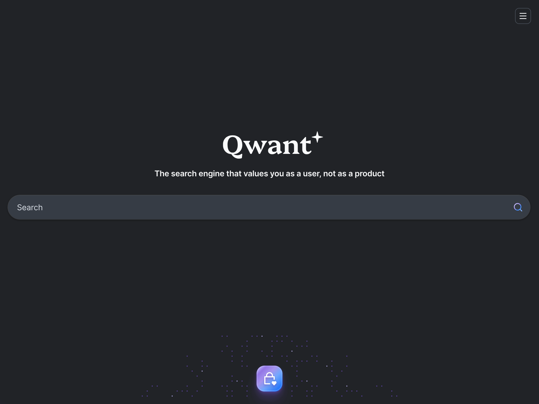 Screenshot of the Qwant home page